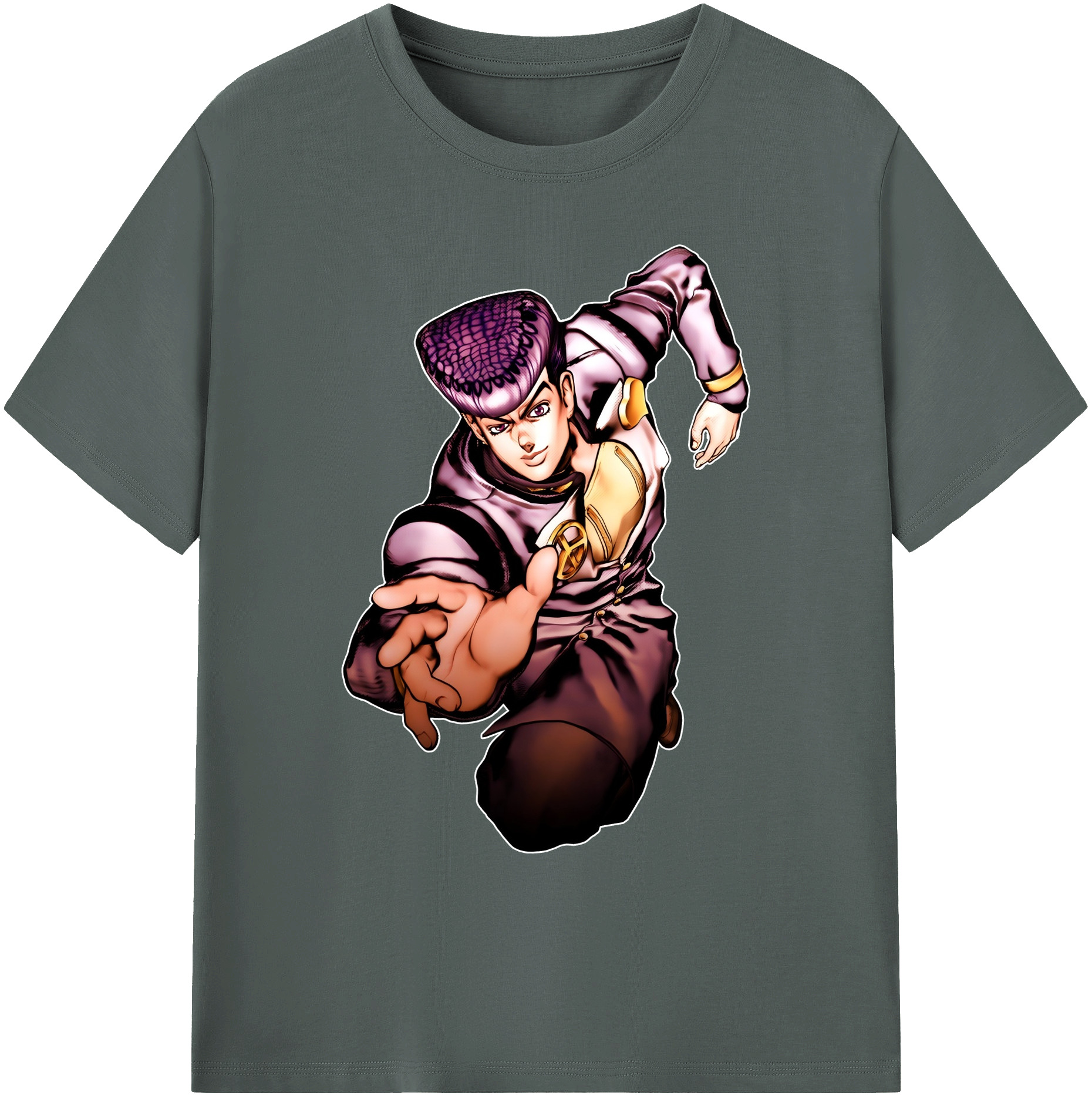（画像用） ジョジョの奇妙な冒険 ひがしかた じょうすけ JoJo's Bizarre Adventure Higashikata Josuke 綿100％ メンズ半袖Tシャツ｜肌触りやわらか＆通気性